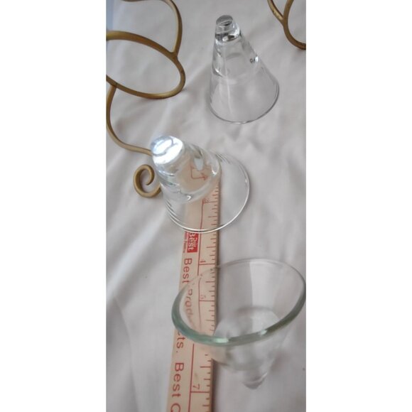 Gold Metal Wall Sconce 3 Candle Holder scroll hanging bracket 30" - Picture 12 of 15